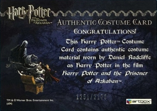 Harry Potter's Quidditch Costume - Back