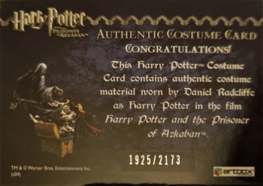 Harry Potter's Quidditch Costume - Back