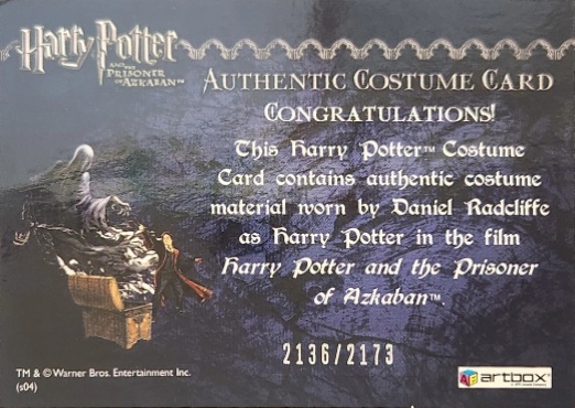 Harry Potter's Quidditch Costume - Back