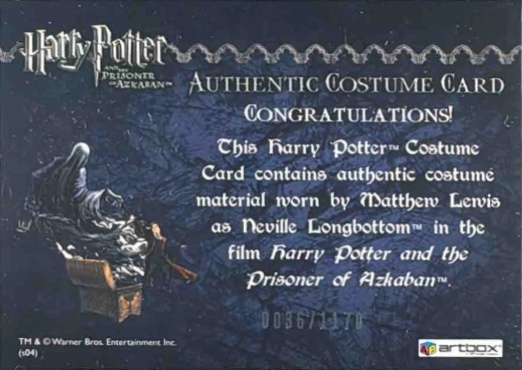 Neville Longbottom's Black Cloak - Back