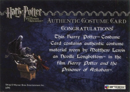 Neville Longbottom's Black Cloak - Back