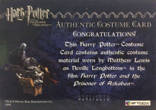 Neville Longbottom's Black Cloak - Back