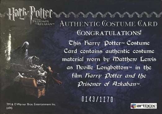 Neville Longbottom's Black Cloak - Back