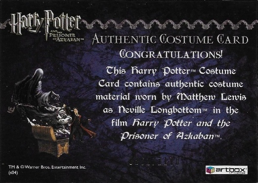 Neville Longbottom's Black Cloak - Back