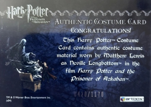 Neville Longbottom's Black Cloak - Back