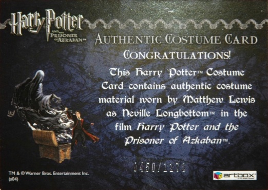 Neville Longbottom's Black Cloak - Back