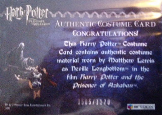 Neville Longbottom's Black Cloak - Back