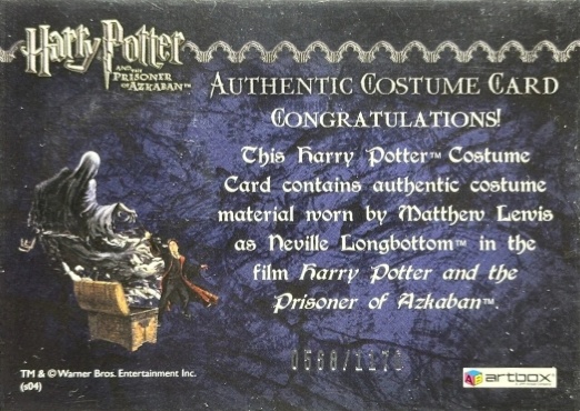 Neville Longbottom's Black Cloak - Back
