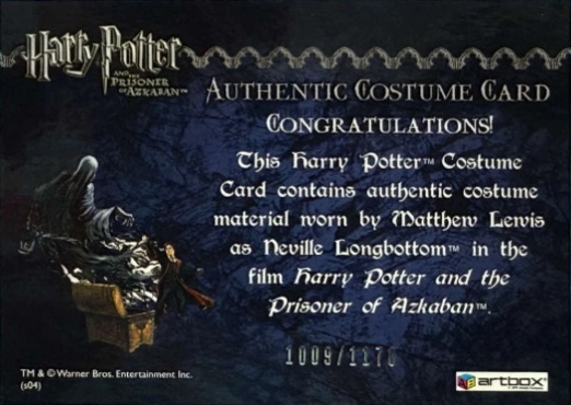 Neville Longbottom's Black Cloak - Back