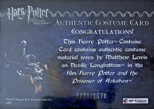 Neville Longbottom's Black Cloak - Back