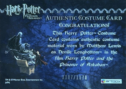 Neville Longbottom's Black Cloak - Back