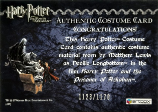 Neville Longbottom's Black Cloak - Back