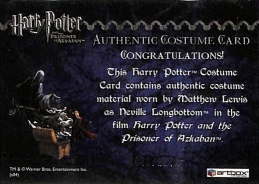 Neville Longbottom's Black Cloak - Back