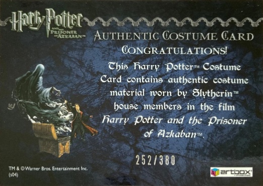 Slytherin House Tie - Back