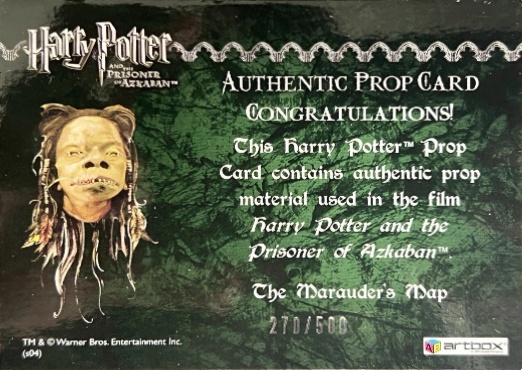 The Marauder's Map - Back