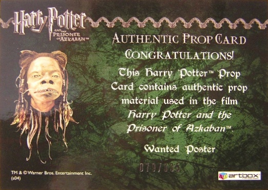 Wanted Poster - Back