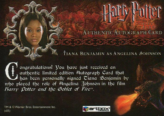 Tiana Benjamin as Angelina Johnson - Back