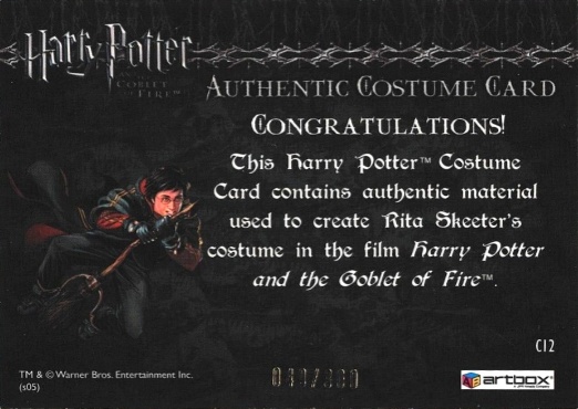 C12 - Rita Skeeter's Coat - Back