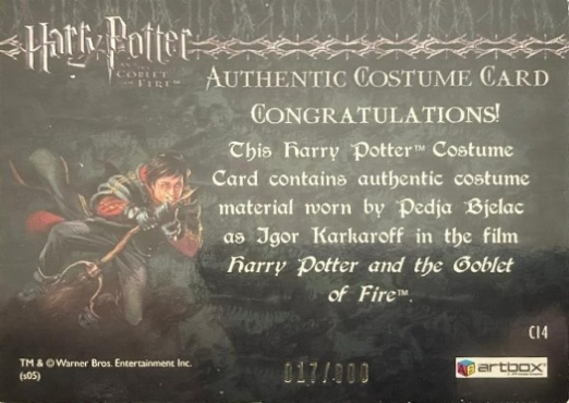 C14 - Igor Karkaroff's Yule Ball Costume - Back