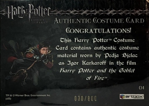 C14 - Igor Karkaroff's Yule Ball Costume - Back