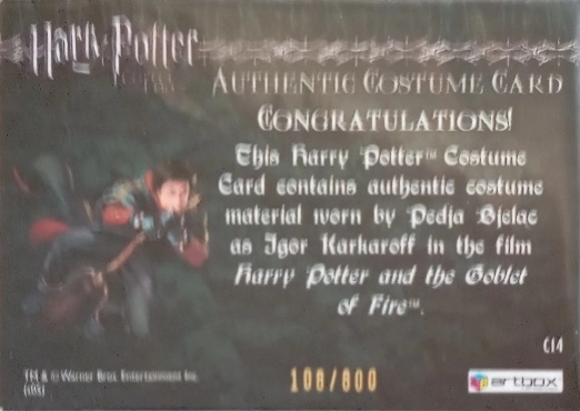 C14 - Igor Karkaroff's Yule Ball Costume - Back