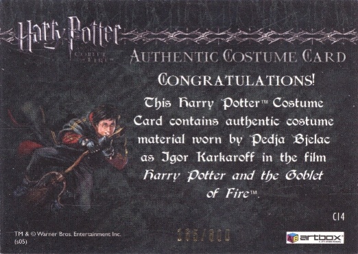 C14 - Igor Karkaroff's Yule Ball Costume - Back