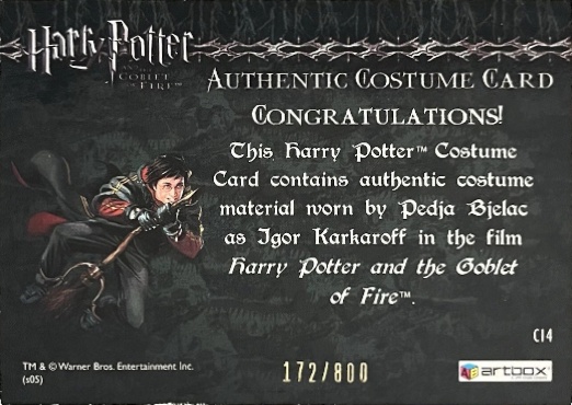 C14 - Igor Karkaroff's Yule Ball Costume - Back