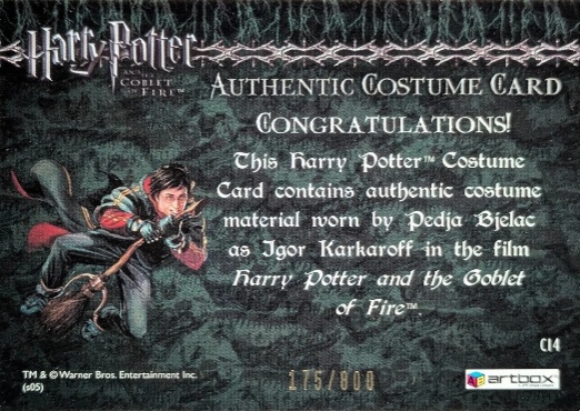 C14 - Igor Karkaroff's Yule Ball Costume - Back