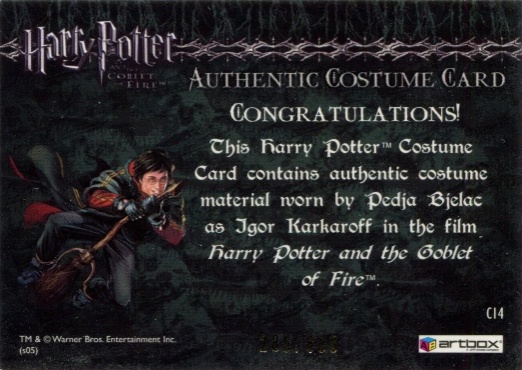 C14 - Igor Karkaroff's Yule Ball Costume - Back