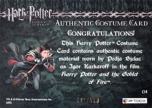 C14 - Igor Karkaroff's Yule Ball Costume - Back