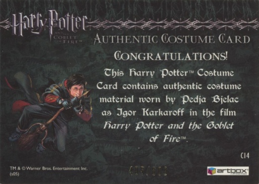 C14 - Igor Karkaroff's Yule Ball Costume - Back