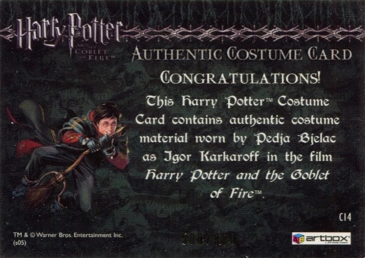 C14 - Igor Karkaroff's Yule Ball Costume - Back