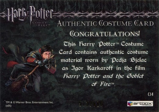 C14 - Igor Karkaroff's Yule Ball Costume - Back