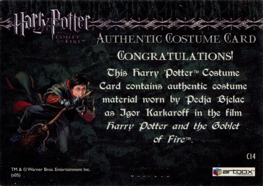 C14 - Igor Karkaroff's Yule Ball Costume - Back