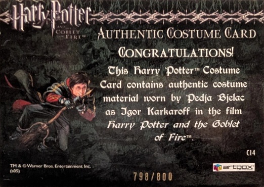 C14 - Igor Karkaroff's Yule Ball Costume - Back