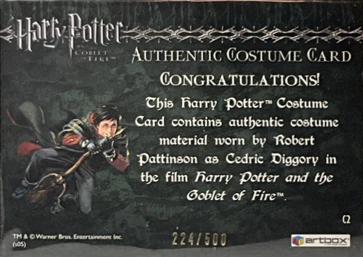 C2 - Cedric Diggory First Task Costume - Back