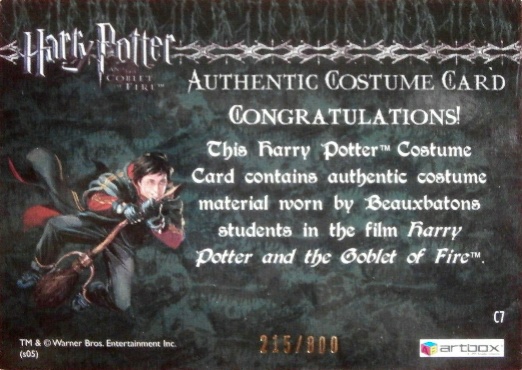 C7 - Beauxbatons Students Costume - Back