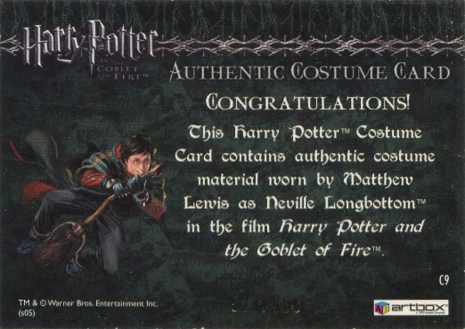 C9 - Neville Longbottom's Pajamas - Back