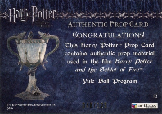 P2 - Yule Ball Program - Back