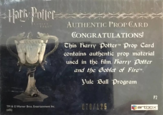 P2 - Yule Ball Program - Back