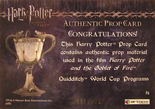 P6 - Quidditch World Cup Programs - Back