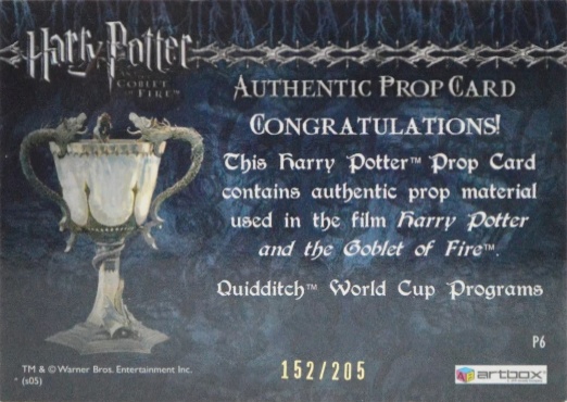 P6 - Quidditch World Cup Programs - Back