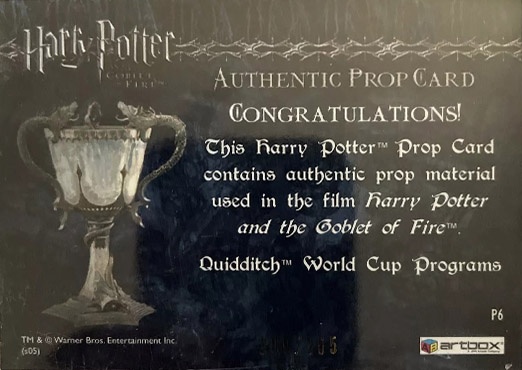 P6 - Quidditch World Cup Programs - Back