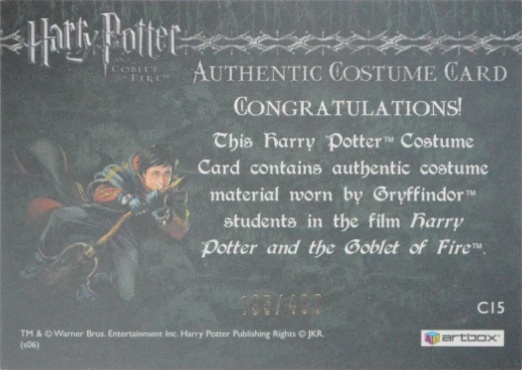 C15 - Gryffindor Student Ties - Back