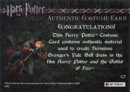 C7 - Hermione's Granger's Yule Ball Dress - Back