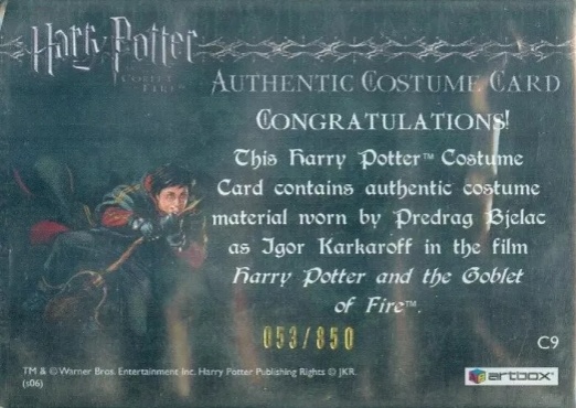 C9 - Igor Karkaroff's Yule Ball Costume - Back