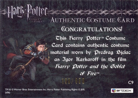 C9 - Igor Karkaroff's Yule Ball Costume - Back