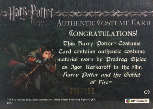 C9 - Igor Karkaroff's Yule Ball Costume - Back