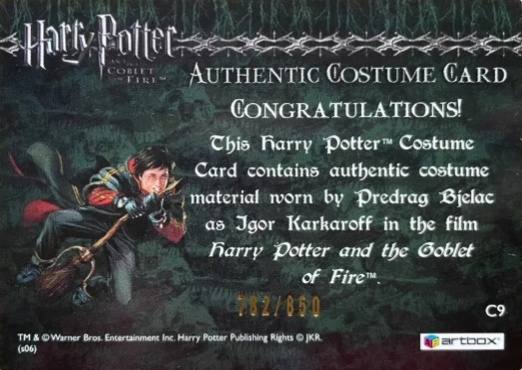 C9 - Igor Karkaroff's Yule Ball Costume - Back