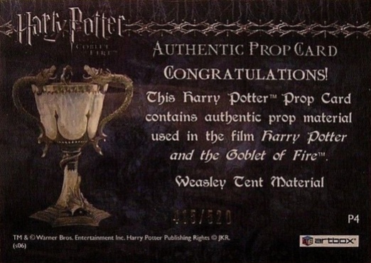 P4 - Weasley Tent Material - Back